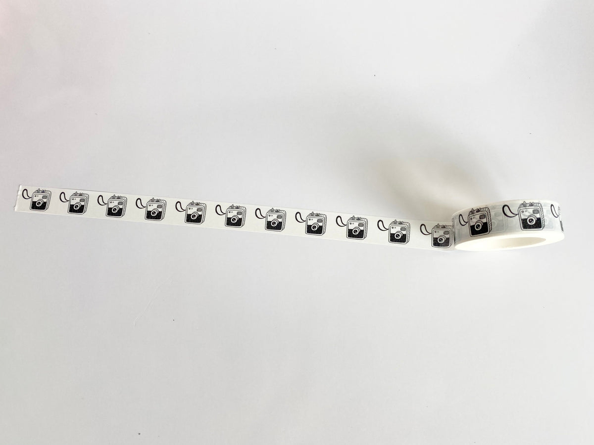 Black Vintage Camera Washi Tape