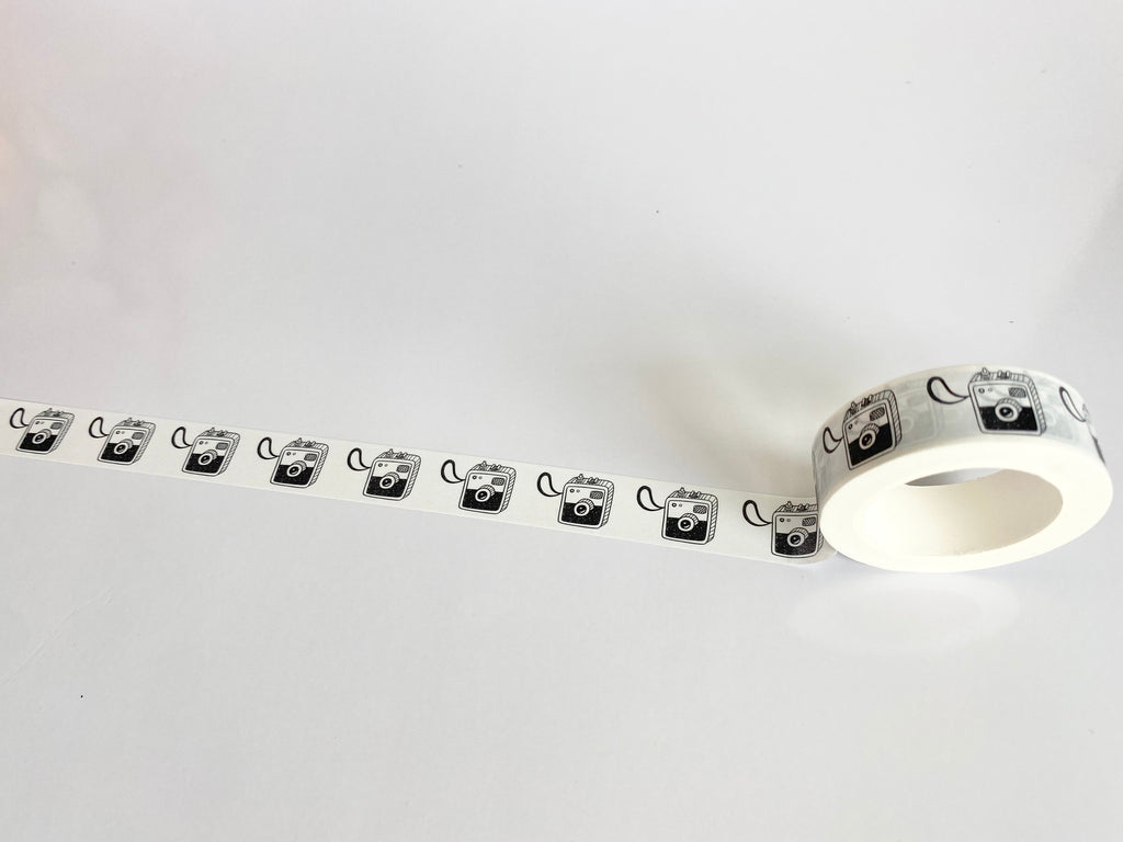 Black Vintage Camera Washi Tape