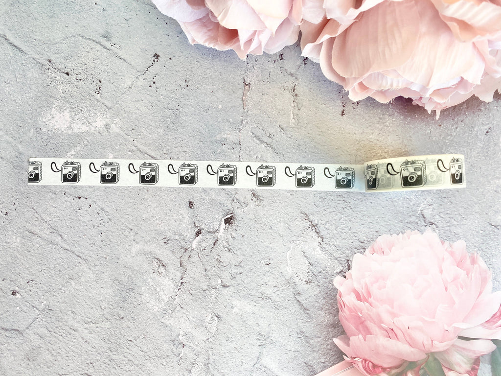 Black Vintage Camera Washi Tape