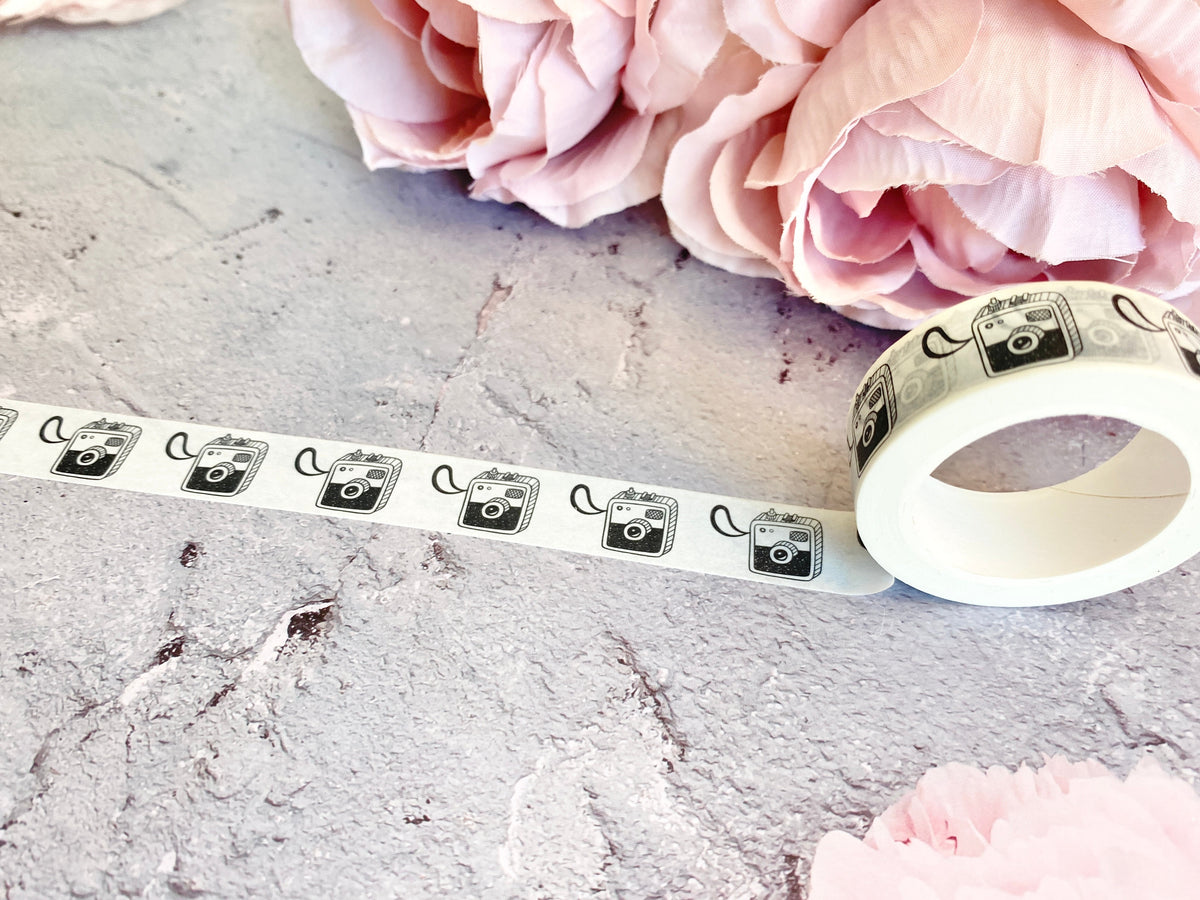 Black Vintage Camera Washi Tape