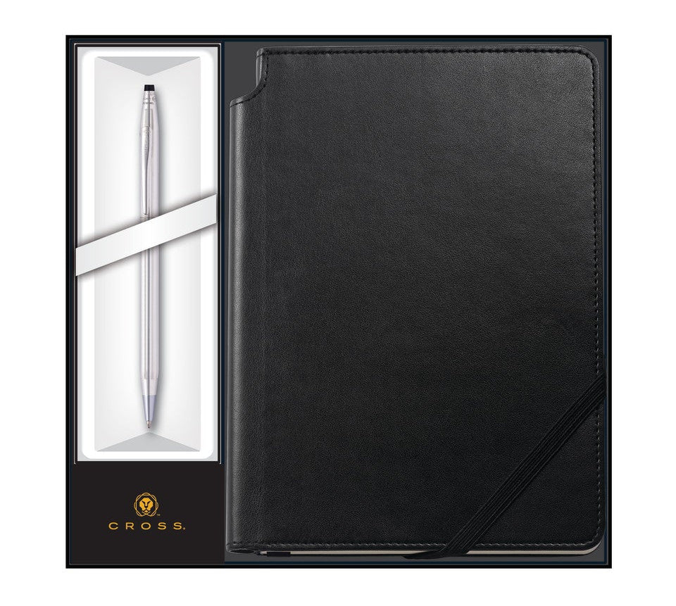 Classic Century® Lustrous Chrome Ballpoint with Classic Black Journal Gift Set