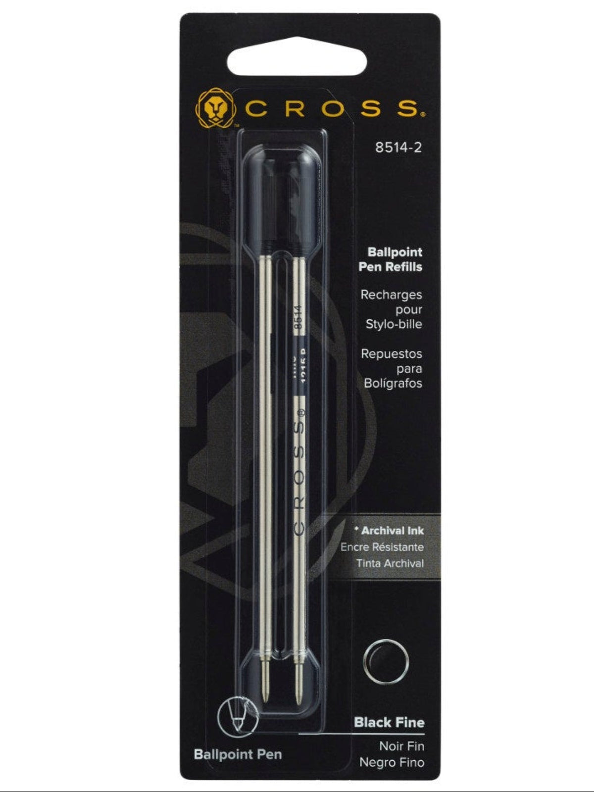 Ballpoint Pen Refill - Black - Fine - Dual Pack